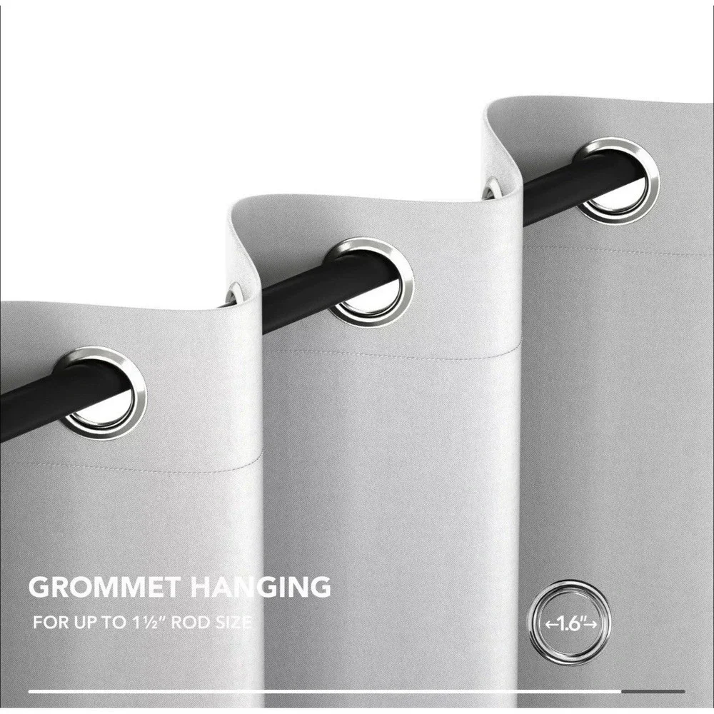 Deconovo 100% Blackout Curtains 52x108 Soundproof Thermal Set Of 2 With Grommets